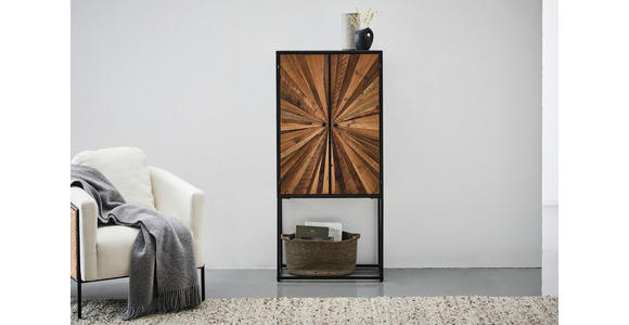 HIGHBOARD in 65/141/37 cm - Schwarz/Naturfarben, LIFESTYLE, Holz/Metall (65/141/37cm) - Landscape