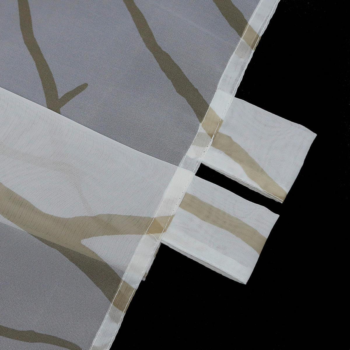 KURZGARDINE   90/45 cm   - Sandfarben/Weiß, Basics, Textil (90/45cm) - Joyswahl