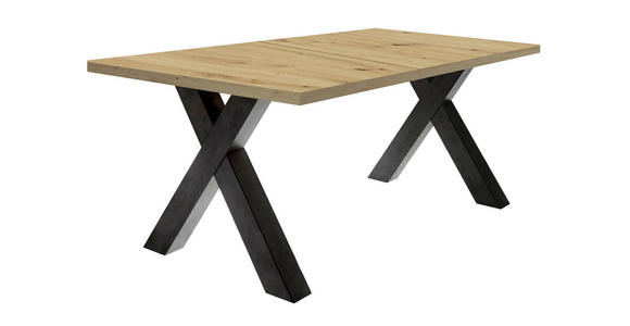 ESSTISCH in Holzwerkstoff 160-210/90/75 cm - Schwarz/Eiche Artisan, KONVENTIONELL, Holzwerkstoff (160-210/90/75cm) - Hom`in
