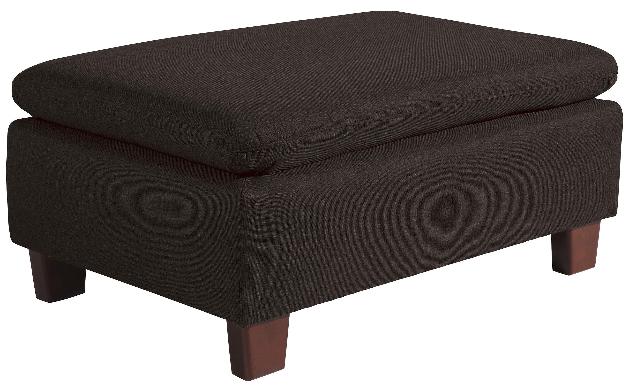 HOCKER Textil Dunkelbraun  - Dunkelbraun/Nussbaumfarben, Design, Holz/Textil (90/60/43cm) - Max Winzer