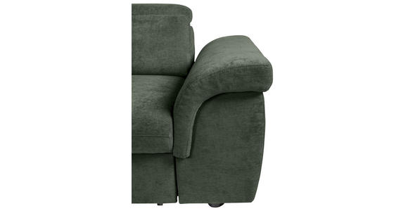 ECKSOFA Dunkelgrün Flachgewebe Bettkasten, Schlaffunktion, Rücken echt, Liegefläche im Originalstoff  - Dunkelgrün/Schwarz, KONVENTIONELL, Kunststoff/Textil (235/280cm) - Carryhome