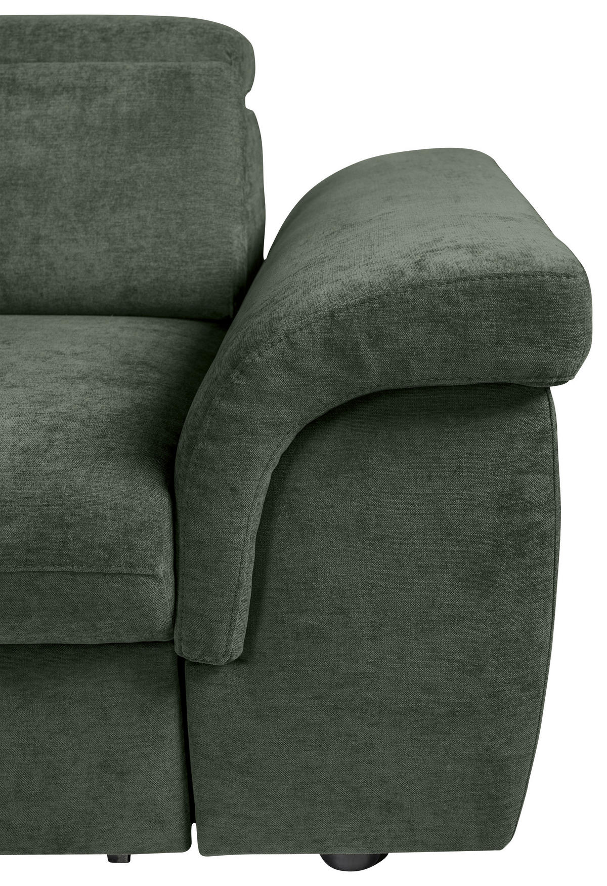 ECKSOFA Dunkelgrün Flachgewebe  - Dunkelgrün/Schwarz, KONVENTIONELL, Kunststoff/Textil (235/280cm) - Carryhome