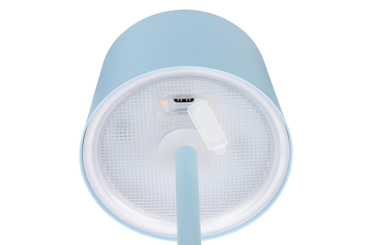 AKKU-TISCHLEUCHTE 9/22 cm  - Hellblau, Basics, Metall (9/22cm) - Novel