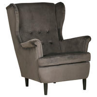 KRESLO UŠIAK, drevo, textil, kartón, kompozitné drevo,  - čierna/tmavosivá, Basics, kartón/drevo (78/102/98cm) - Niels Andersson