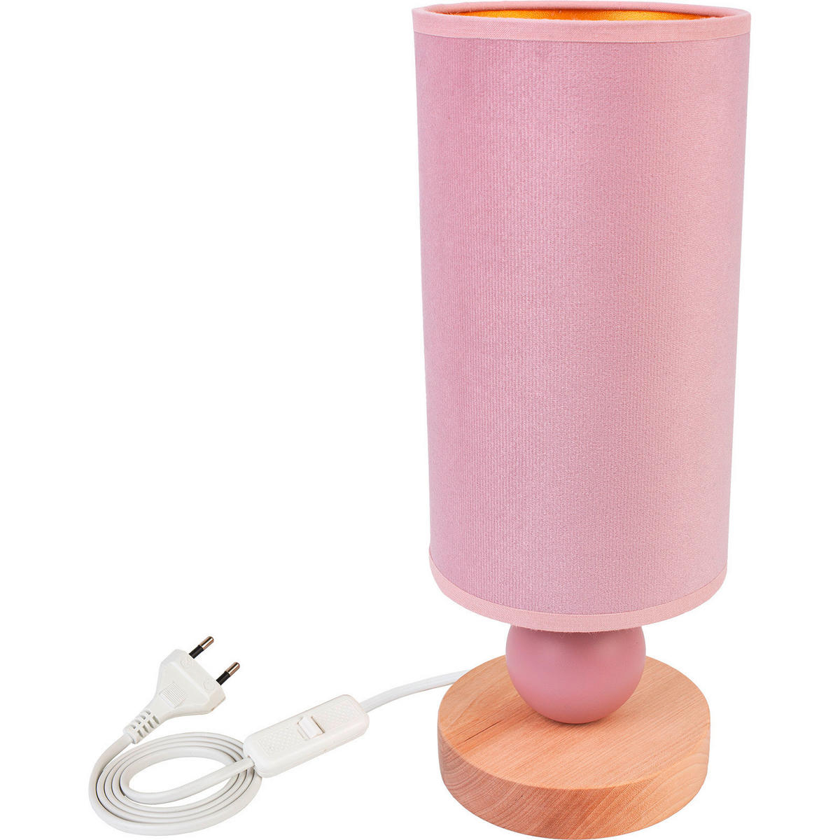 DĚTSKÁ STOLNÍ LAMPIČKA, 12/31,5 cm  - růžová/přírodní barvy, Natur, dřevo (12/31,5cm)