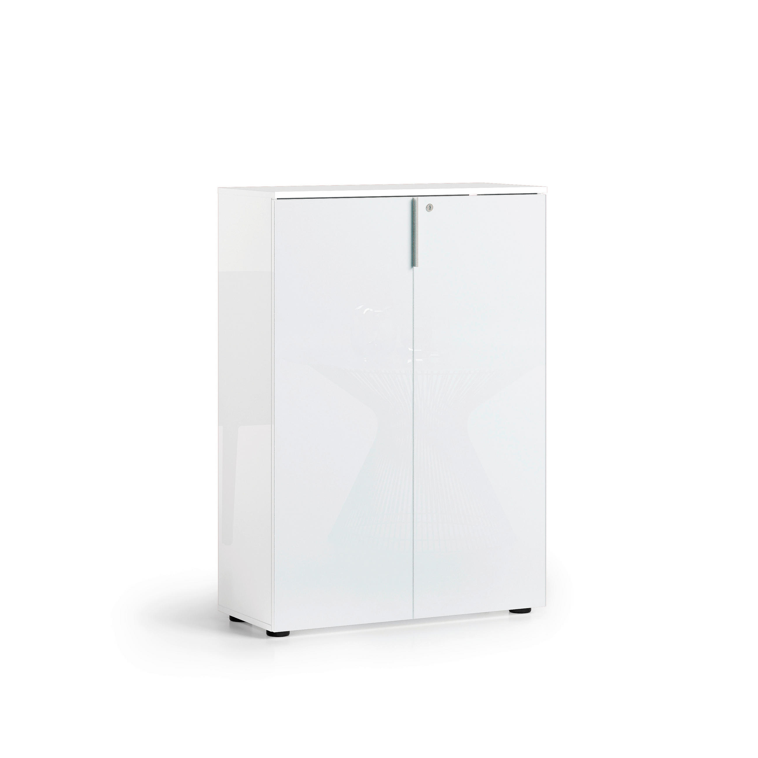 KOMMODE , 80/113/34 cm,  - Alufarben/Schwarz, Design, Glas/Holzwerkstoff (80/113/34cm) - Stylife