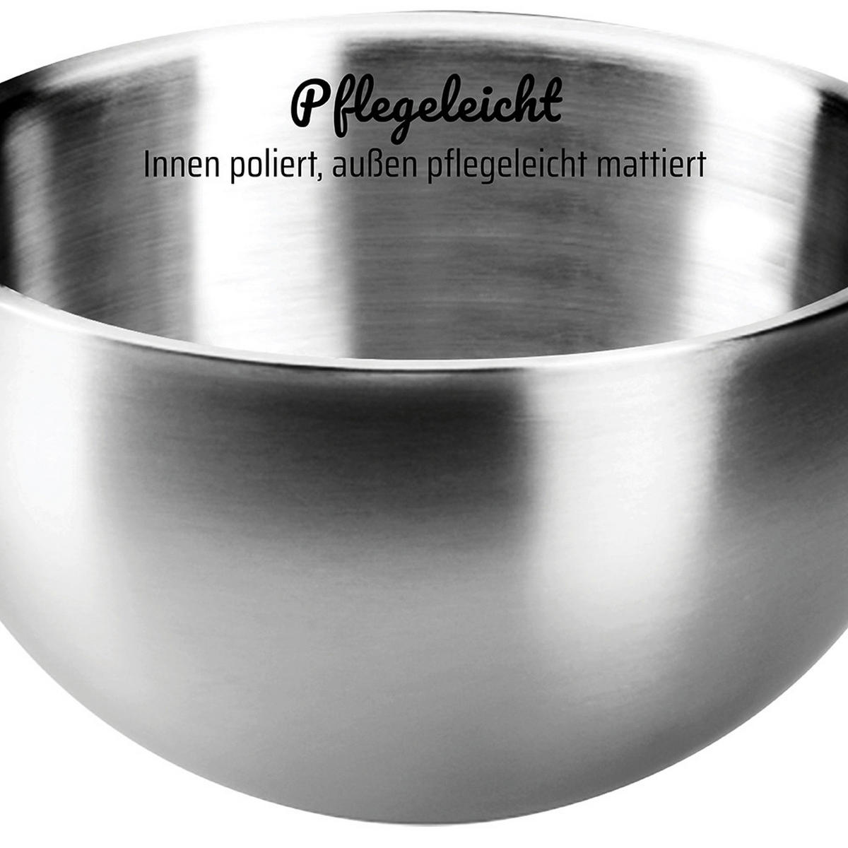 Thermo- & Servierschüssel 3tlg Heiß und Kalt   - Edelstahlfarben, Basics, Metall - GSW