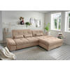 ECKSOFA in Chenille Hellbraun  - Chromfarben/Hellbraun, Modern, Textil/Metall (300/196cm) - Livetastic
