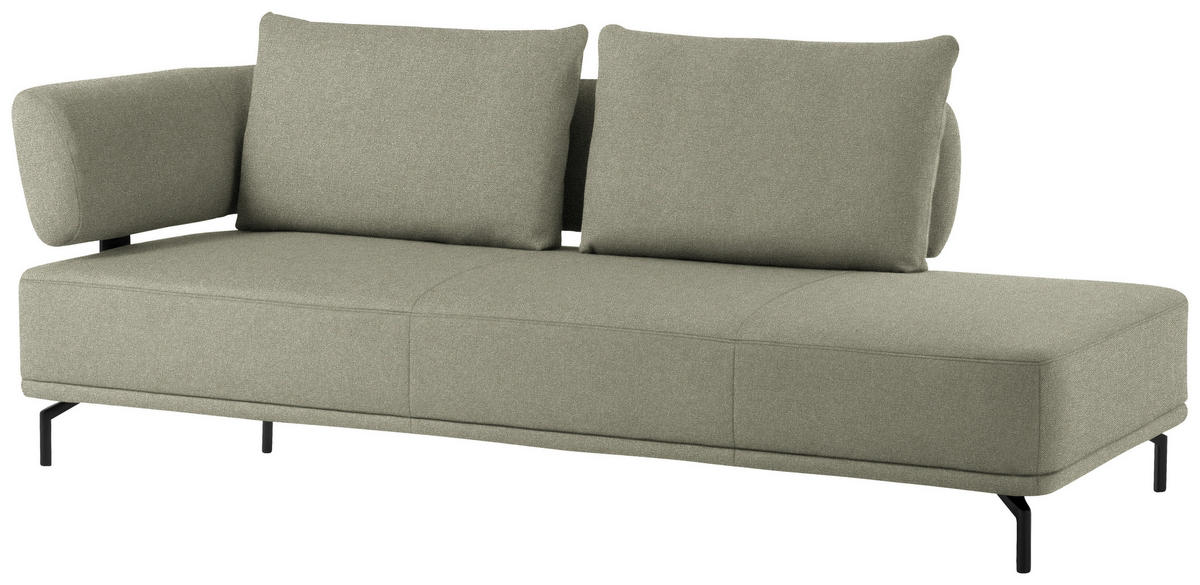 RÉCAMIERE Grün Flachgewebe  - Schwarz/Grün, Design, Textil/Metall (227/89/101cm) - Dieter Knoll