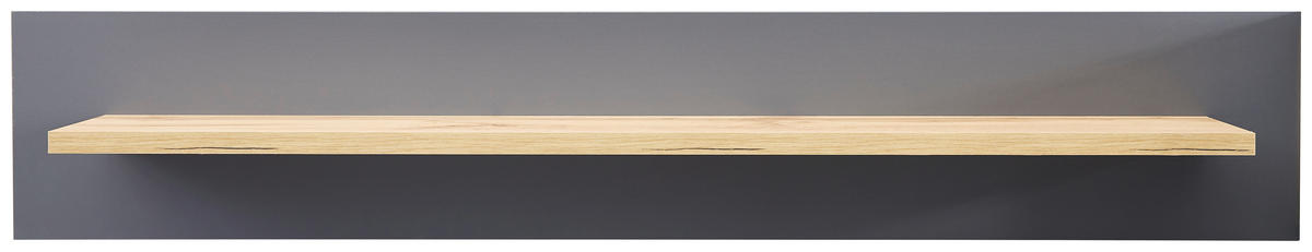 REGAL ZA DNEVNI BORAVAK antracit, boje hrasta   - boje hrasta/smeđa, Moderno, staklo/drvni materijal (240/150/40cm) - Hom`in