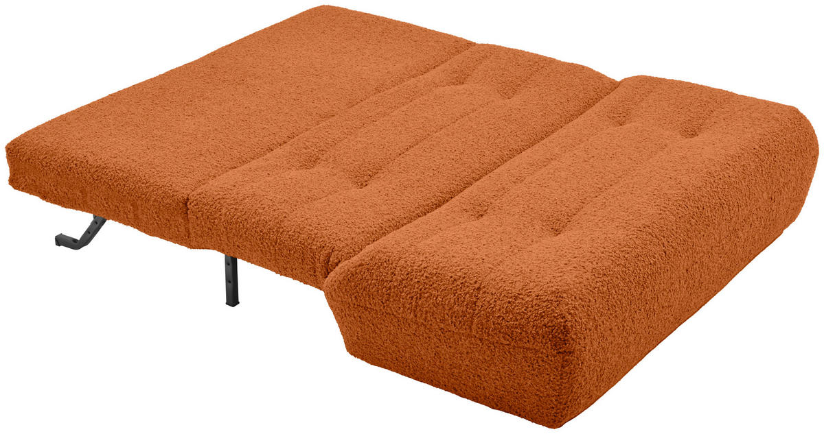 SCHLAFSOFA Teddystoff Terracotta  - Terracotta/Schwarz, KONVENTIONELL, Kunststoff/Textil (150/85/100cm) - Carryhome