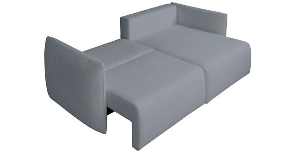 ECKSOFA Hellgrau Jersey Rückenkissen, Bettkasten, Schlaffunktion, Rücken echt, Liegefläche im Originalstoff  - Hellgrau/Schwarz, KONVENTIONELL, Kunststoff/Textil (238/148cm) - Carryhome