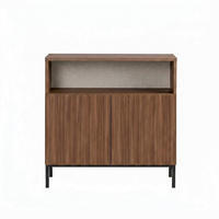 SIDEBOARD  80/80/40 cm  - Walnussfarben/Schwarz, Modern, Holzwerkstoff (80/80/40cm) - MID.YOU