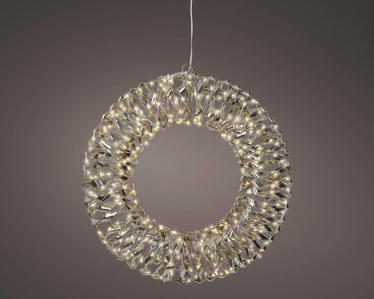 KRANZ - Goldfarben, Basics, Kunststoff/Metall (38/8cm) - X-Mas