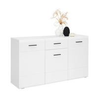 COMODĂ CU UȘI 150/84,6/41,6 cm  - alb/antracit, Basics, plastic/material pe bază de lemn (150/84,6/41,6cm) - Hom`in