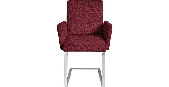 ARMLEHNSTUHL  in Stahl Chenille  - Chromfarben/Rot, Design, Textil/Metall (56/92/60cm) - Dieter Knoll