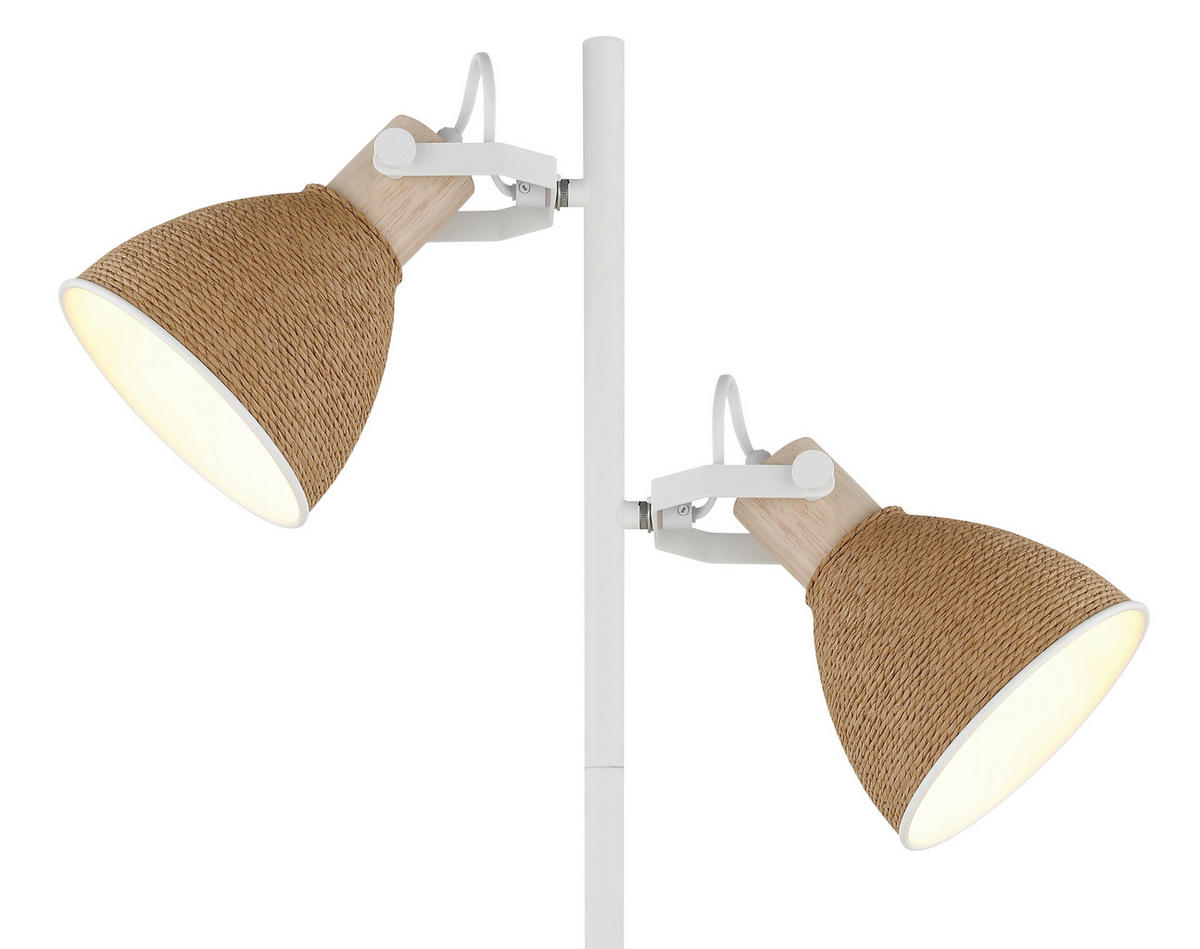 STEHLEUCHTE Lyndon 32,5/25/158,5 cm   - Braun/Weiß, Natur, Holz/Papier (32,5/25/158,5cm) - Globo