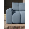 ECKSOFA Blau Flachgewebe  - Blau/Schwarz, KONVENTIONELL, Kunststoff/Textil (256/157cm) - Carryhome
