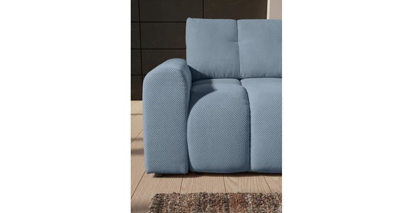 ECKSOFA Blau Flachgewebe  - Blau/Schwarz, KONVENTIONELL, Kunststoff/Textil (256/157cm) - Carryhome