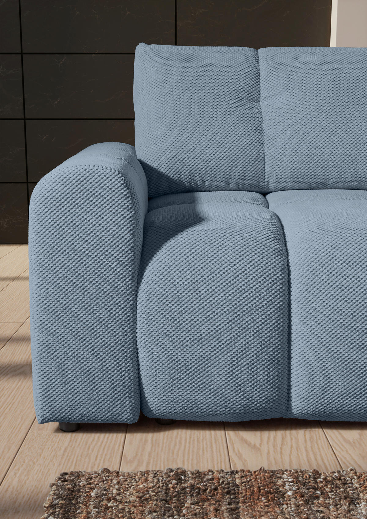 HÖRNSOFFA i flatväv blå  - blå/svart, Klassisk, textil/plast (256/157cm) - Livetastic