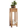 BLUMENSÄULE Holz Kernbuche vollmassiv  - Buchefarben, Design, Holz (30/30/90cm) - Livetastic