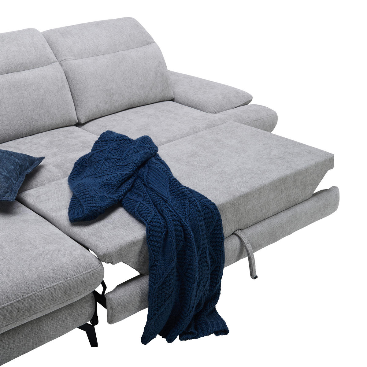 HÖRNSOFFA i velour ljusgrå  - ljusgrå/svart, Design, metall/textil (288/184cm) - Best Price