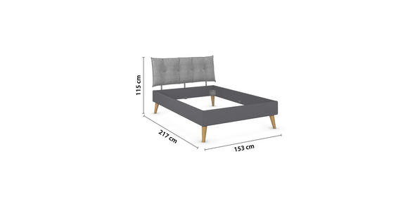 BETT 140/200 cm  in Grau  - Wildeiche/Grau, Design, Holz/Holzwerkstoff (140/200cm) - Carryhome