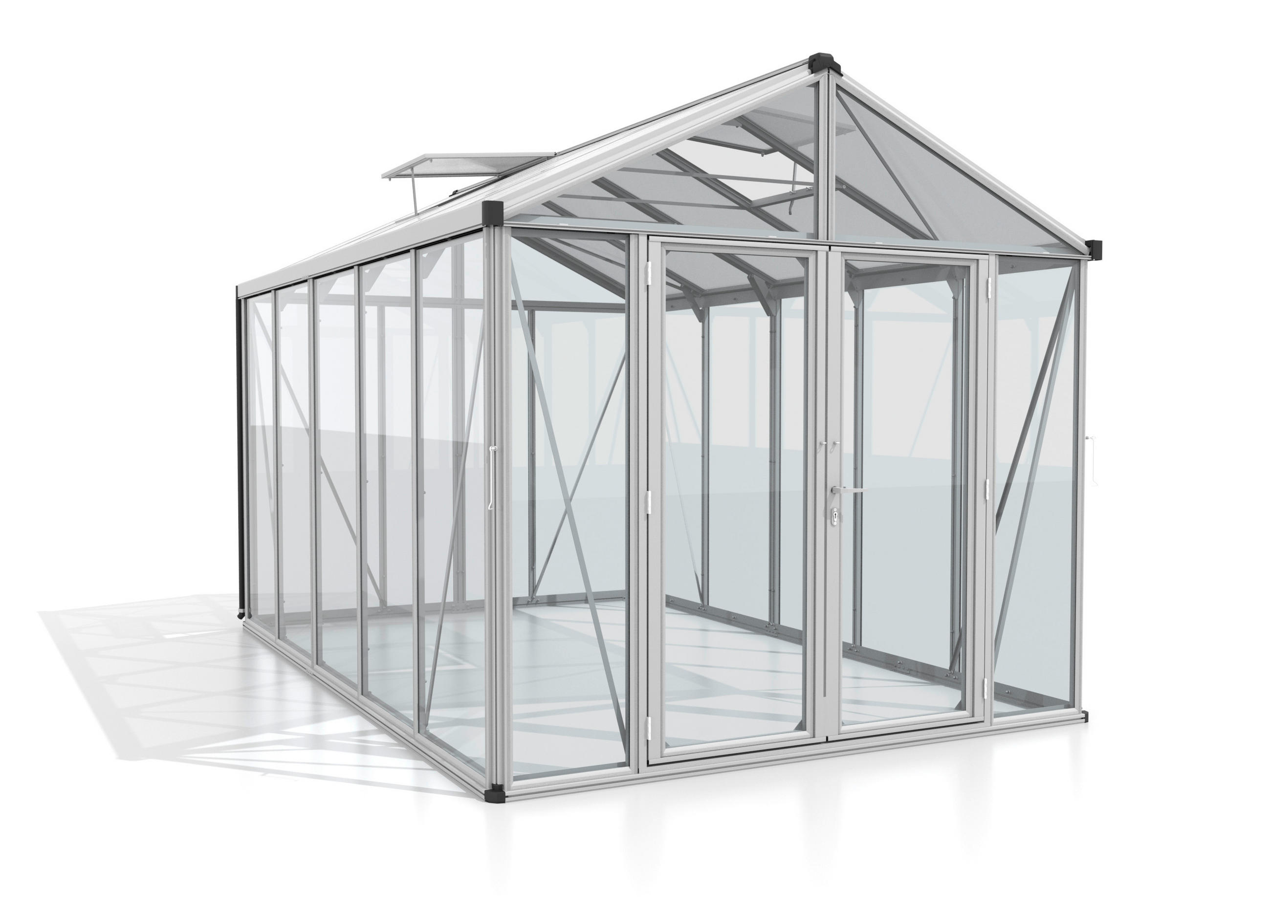 XXXLutz Gewächshausbausatz Zeus Comfort 10000 Esg/Hkp Set Alu 258x250x391 cm