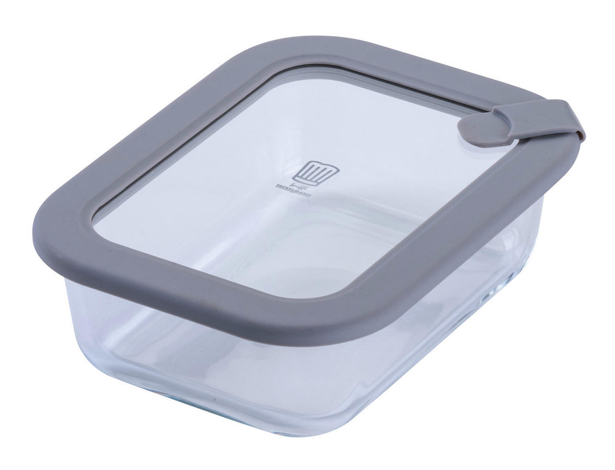VORRATSDOSE Chefkoch 640 L  - Transparent/Hellgrau, Basics, Glas (640ml) - Chefkoch+Fackelmann
