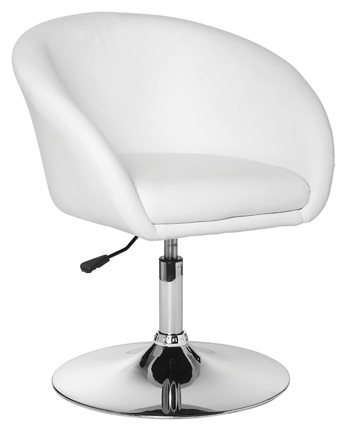 MID.YOU STOLIČKA S PODRÚČKAMI, kožený vzhľad, biela