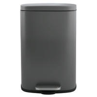 TRETEIMER 30 L  - Dunkelgrau/Schwarz, Basics, Kunststoff/Metall (34,3/23,5/62,9cm) - Spirella