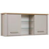 KÜCHENOBERSCHRANK 130/57/33 cm  in Kaschmir, Eiche Artisan  - Kaschmir/Silberfarben, ROMANTIK / LANDHAUS, Glas/Holzwerkstoff (130/57/33cm) - home24