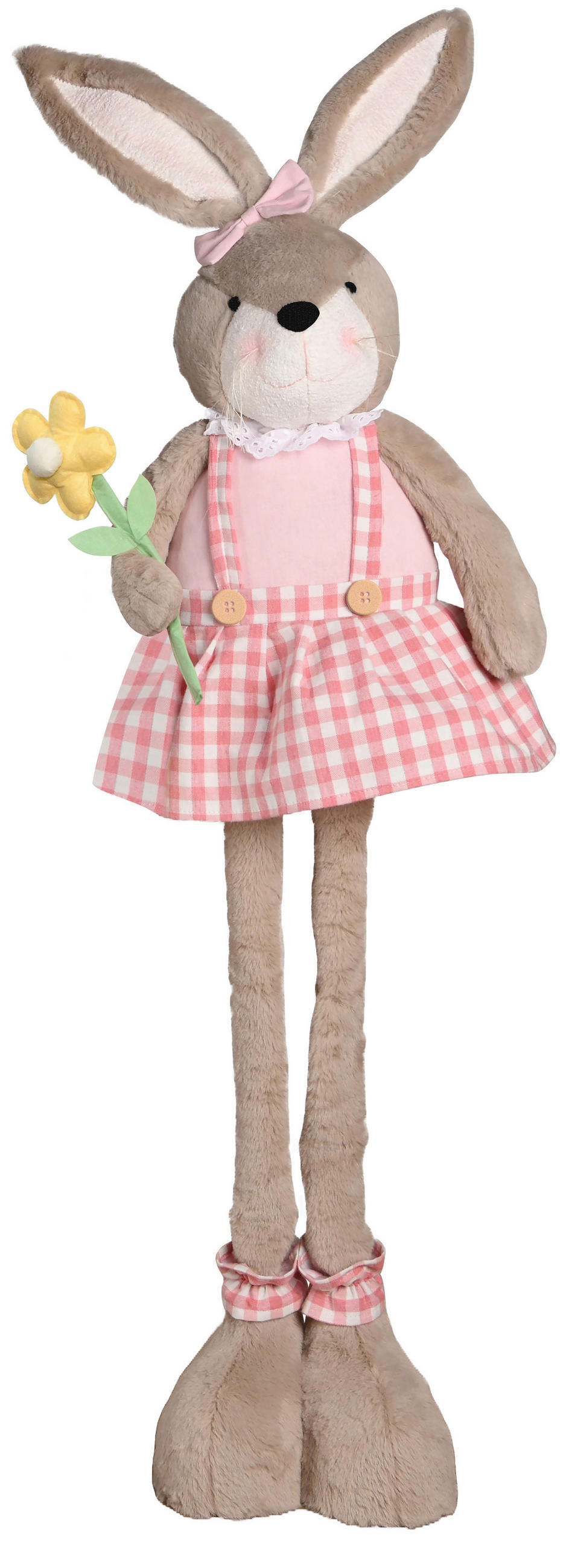 Iepure Decorativ - maro/roz aprins, Lifestyle, metal/textil (24/107/15cm)