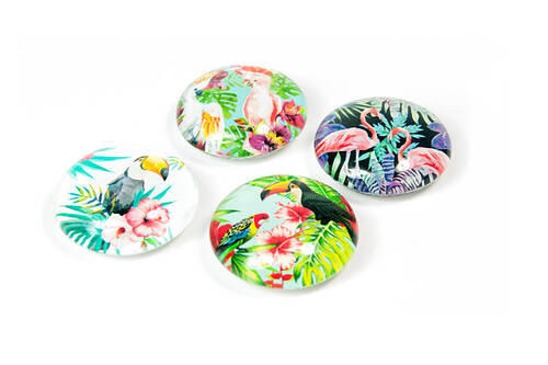 MAGNETSET  - Multicolor, Basics, Glas (3,5/1,3cm)