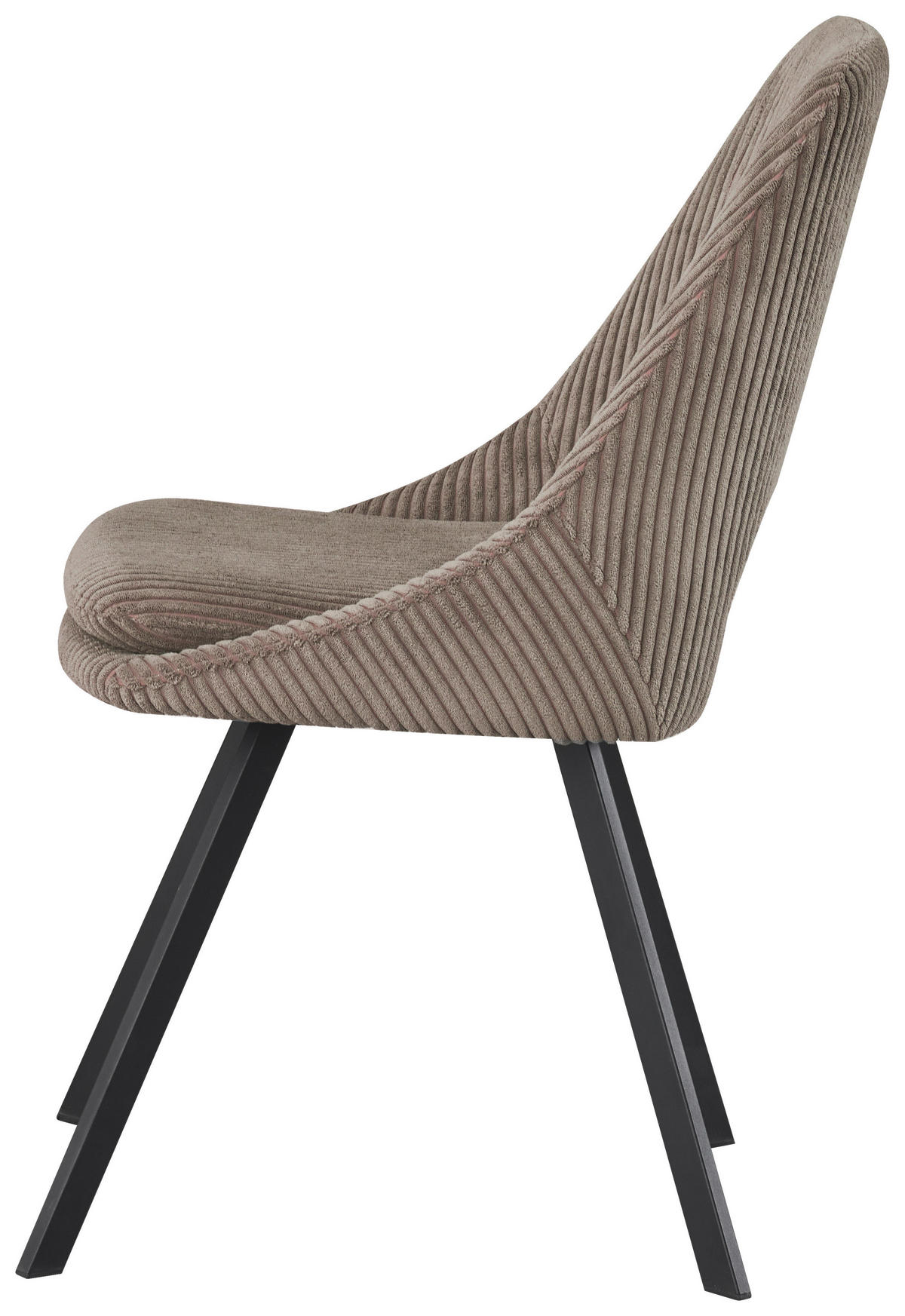 STUHL Cord Taupe  - Taupe/Schwarz, Design, Textil/Metall (48/85/56cm) - Carryhome