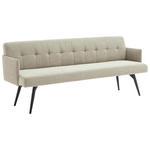 SITZBANK in Textil Sandfarben  - Sandfarben/Schwarz, Design, Textil/Metall (206/85/69cm) - Johann Jakob