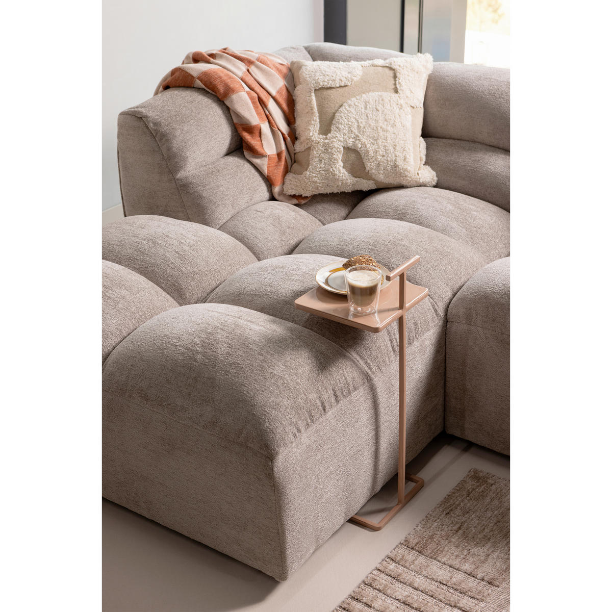 BEISTELLTISCH in Metall 22/22/64 cm  - Altrosa, Design, Metall (22/22/64cm) - Livetastic