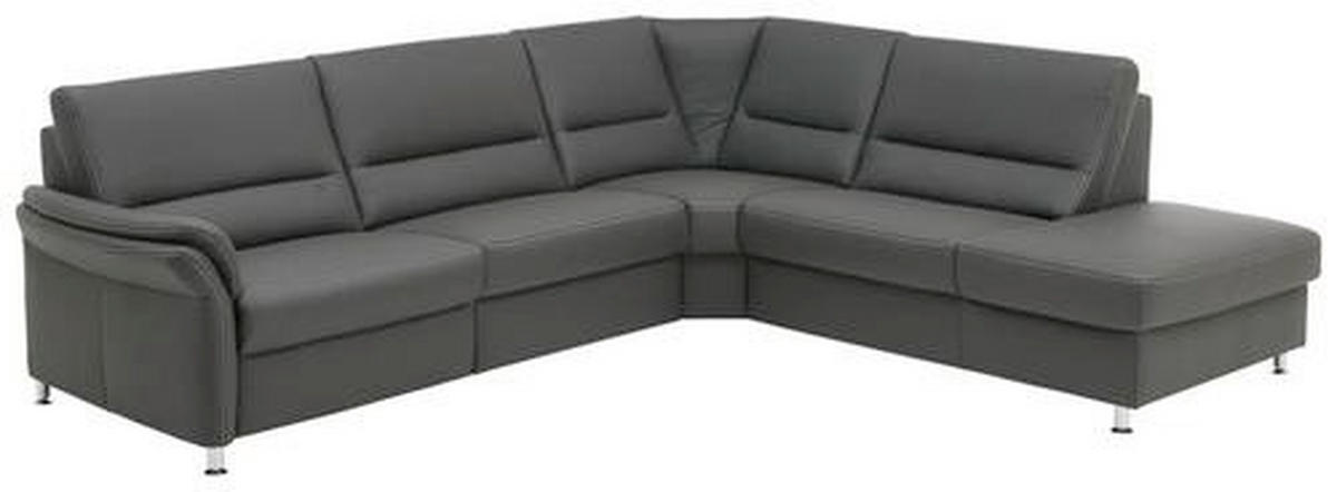 ECKSOFA in Echtleder Grau  - Beige/Hellgrau, Design, Leder/Metall (288/249cm) - Beldomo Premium