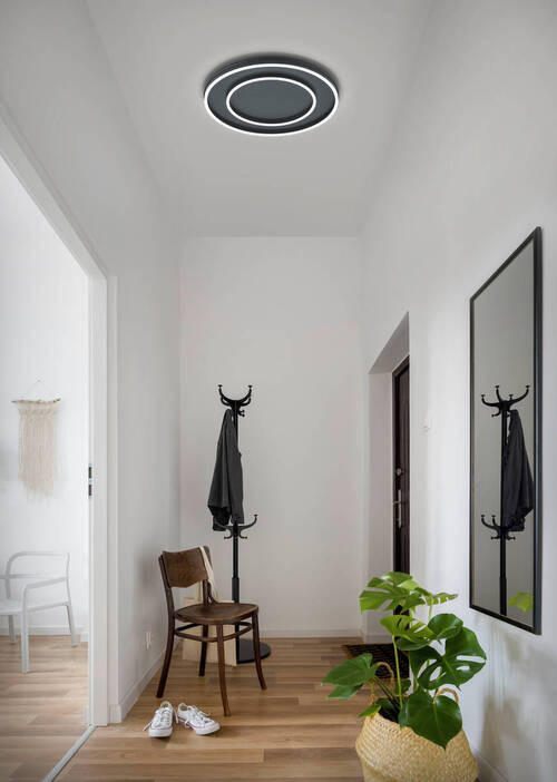 LED-DECKENLEUCHTE 59,5/7,5 cm   - Schwarz, Design, Kunststoff/Metall (59,5/7,5cm) - Helestra