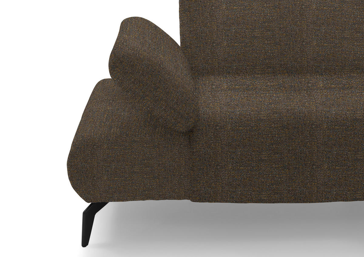 ECKSOFA in Webstoff Braun  - Schwarz/Braun, Design, Textil/Metall (223/290cm) - Moderano