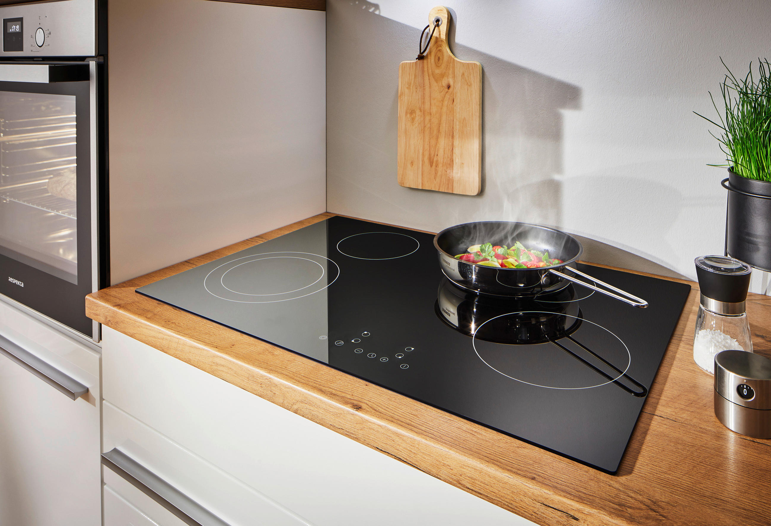 GLASKERAMIKHÄLL KM7700-28  - svart, Trend, glas (77/5/52cm) - Respekta