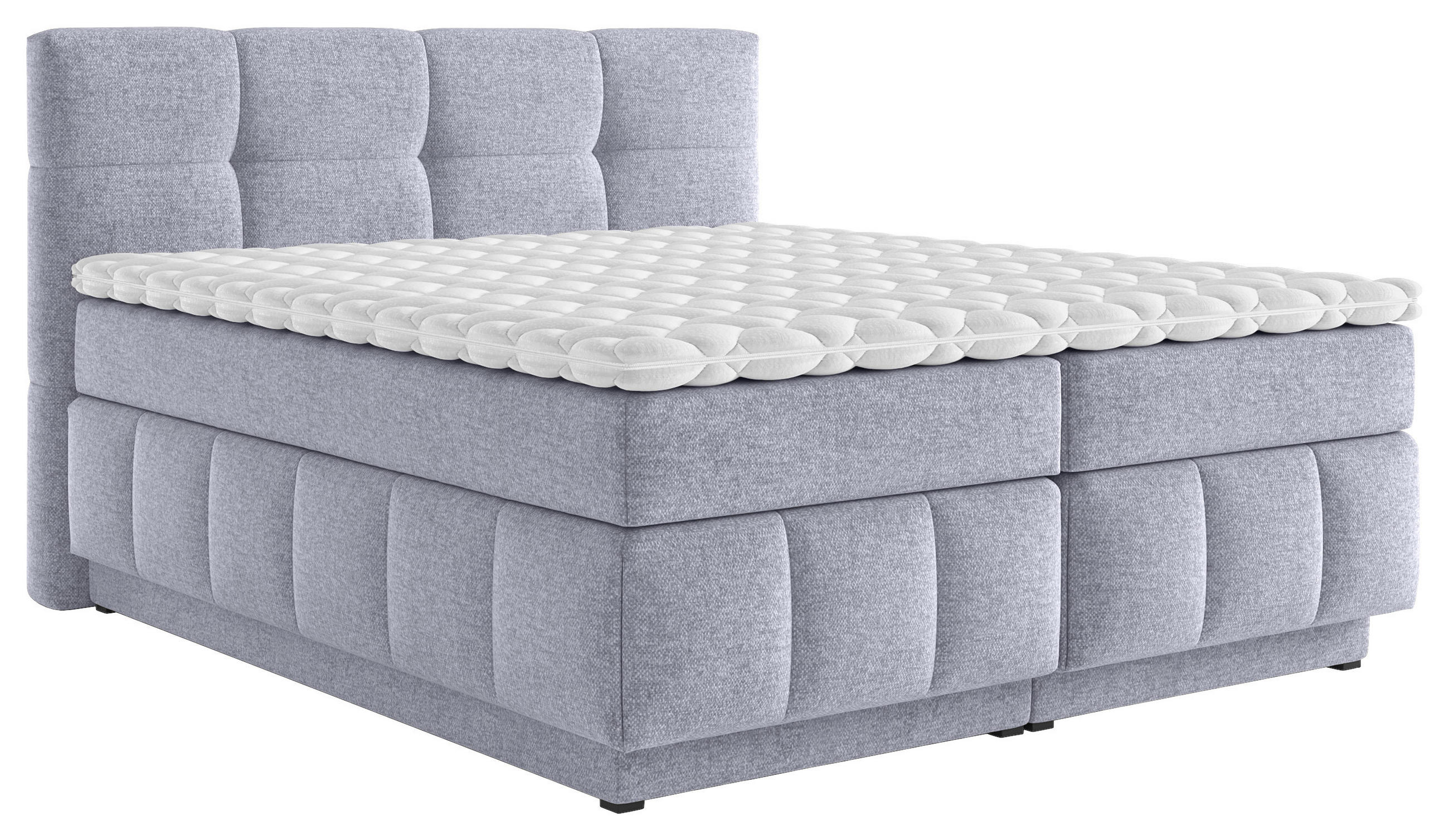 BOXSPRINGBETT 180/200 cm  in Hellgrau  - Hellgrau/Schwarz, KONVENTIONELL, Kunststoff/Textil (180/200cm) - Carryhome