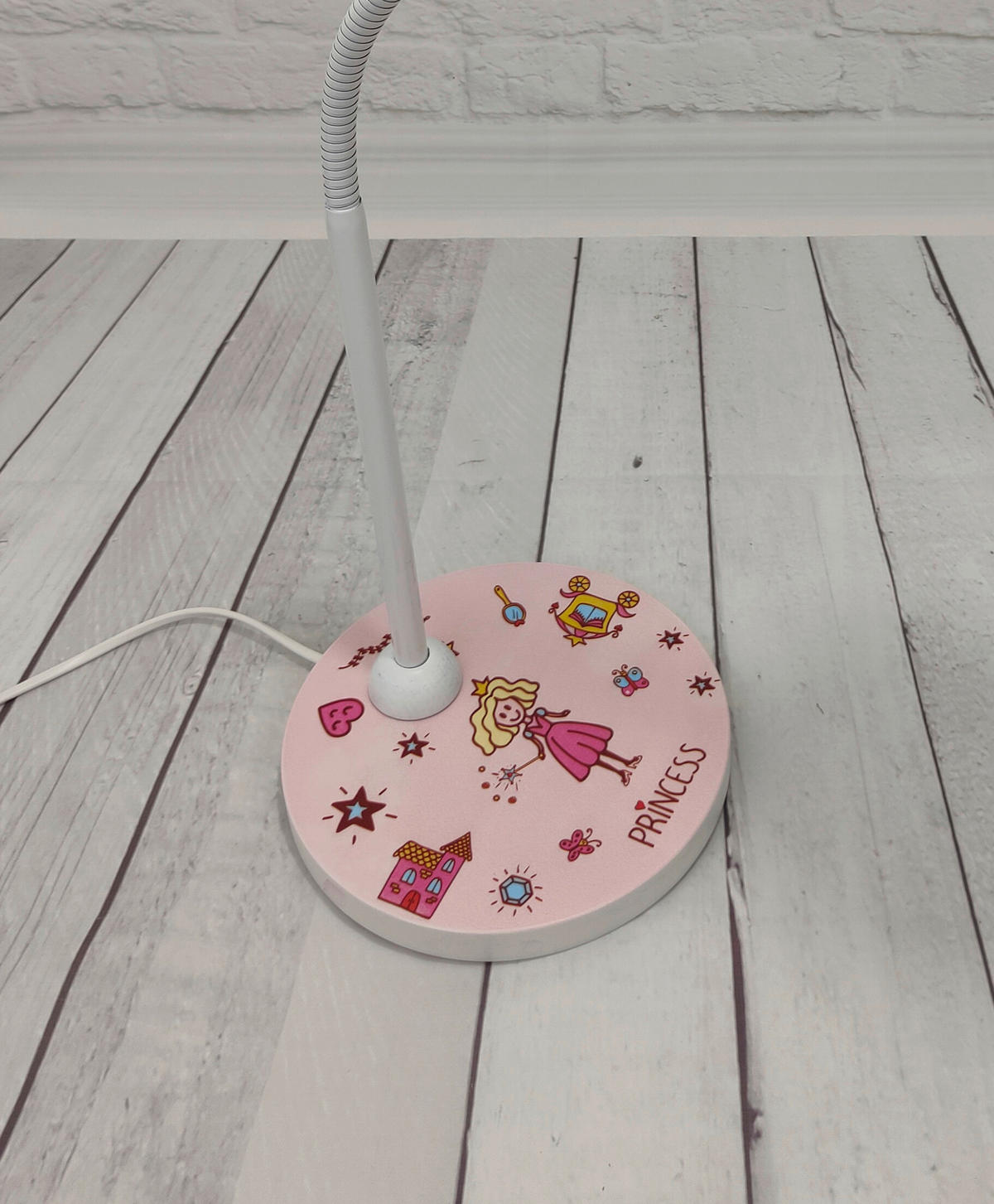 DĚTSKÁ STOLNÍ LAMPIČKA, 20/43/20 cm - bílá/vícebarevná, Basics, kov/kompozitní dřevo (20/43/20cm)