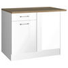 ECKUNTERSCHRANK 110/85/60 cm  in Weiß Hochglanz  - Weiß Hochglanz/Silberfarben, MODERN, Holzwerkstoff/Metall (110/85/60cm) - Held