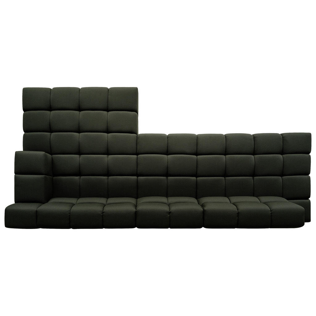 Thumbnail - Designwerk Ecksofa, Olivgrün, Textil, 4-Sitzer, Ottomane rechts, L-Form, 356x169 cm, Made in EU, Wohnzimmer, Sofas & Cou...