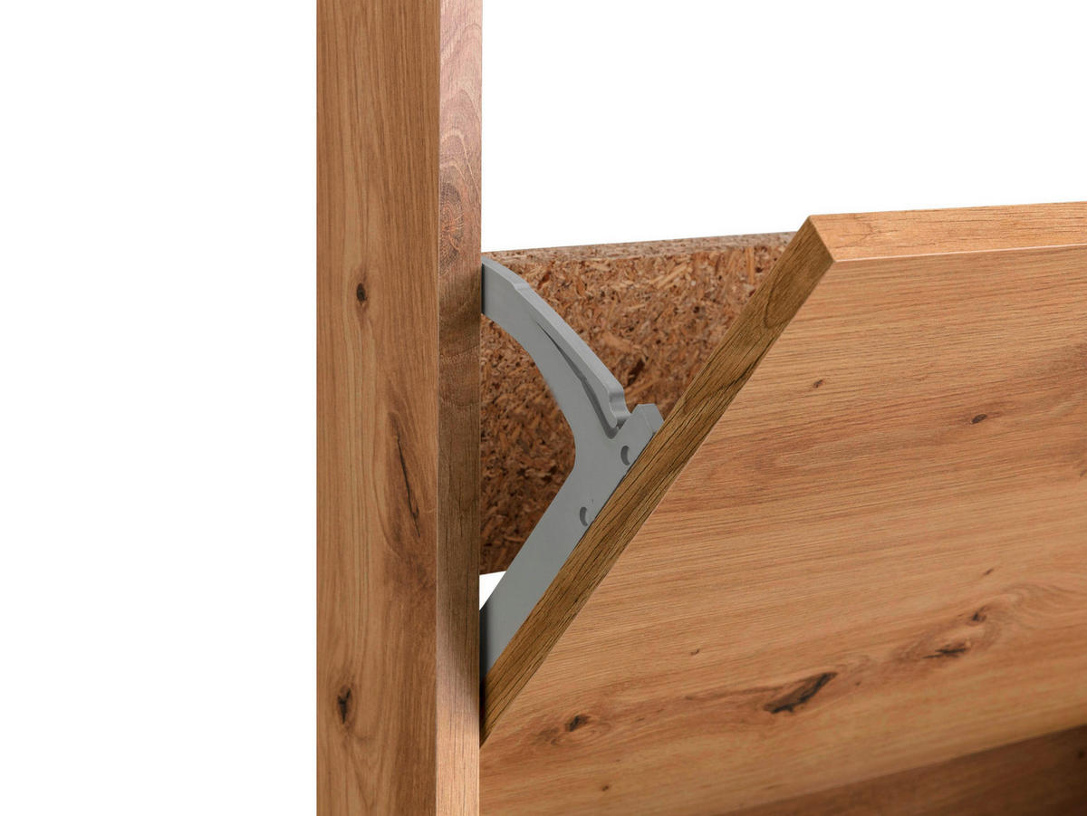 SCHUHKIPPER Bill  in 75/83/21 cm  - Chromfarben/Naturfarben, Design, Holzwerkstoff/Metall (75/83/21cm) - MID.YOU