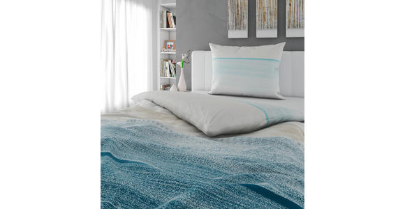 BETTWÄSCHE TANJA Satin 140/200 cm  - Blau/Beige, KONVENTIONELL, Textil (140/200cm) - Novel