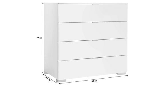 KOMMODE 80/77/40 cm in Weiß - Alufarben/Weiß, Basics, Holzwerkstoff/Kunststoff (80/77/40cm) - Moderano
