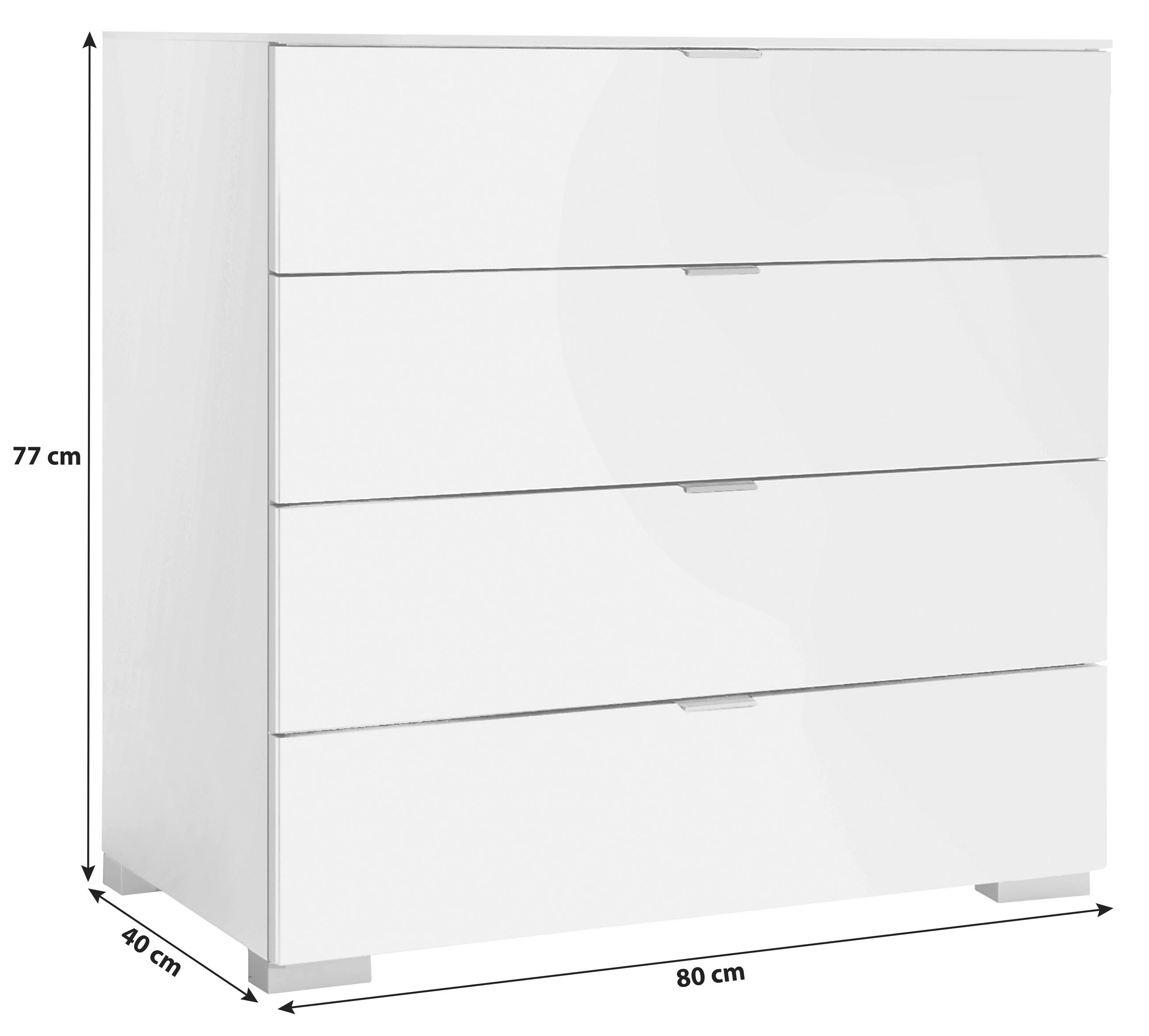 KOMMODE  in 80/77/40 cm  - Alufarben/Weiß, Basics, Holzwerkstoff/Kunststoff (80/77/40cm) - Moderano
