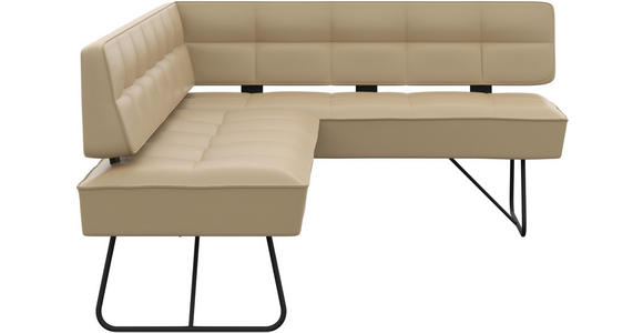 ECKBANK 227/165 cm  in Beige  - Beige/Schwarz, Design, Leder/Metall (227/165cm) - Moderano